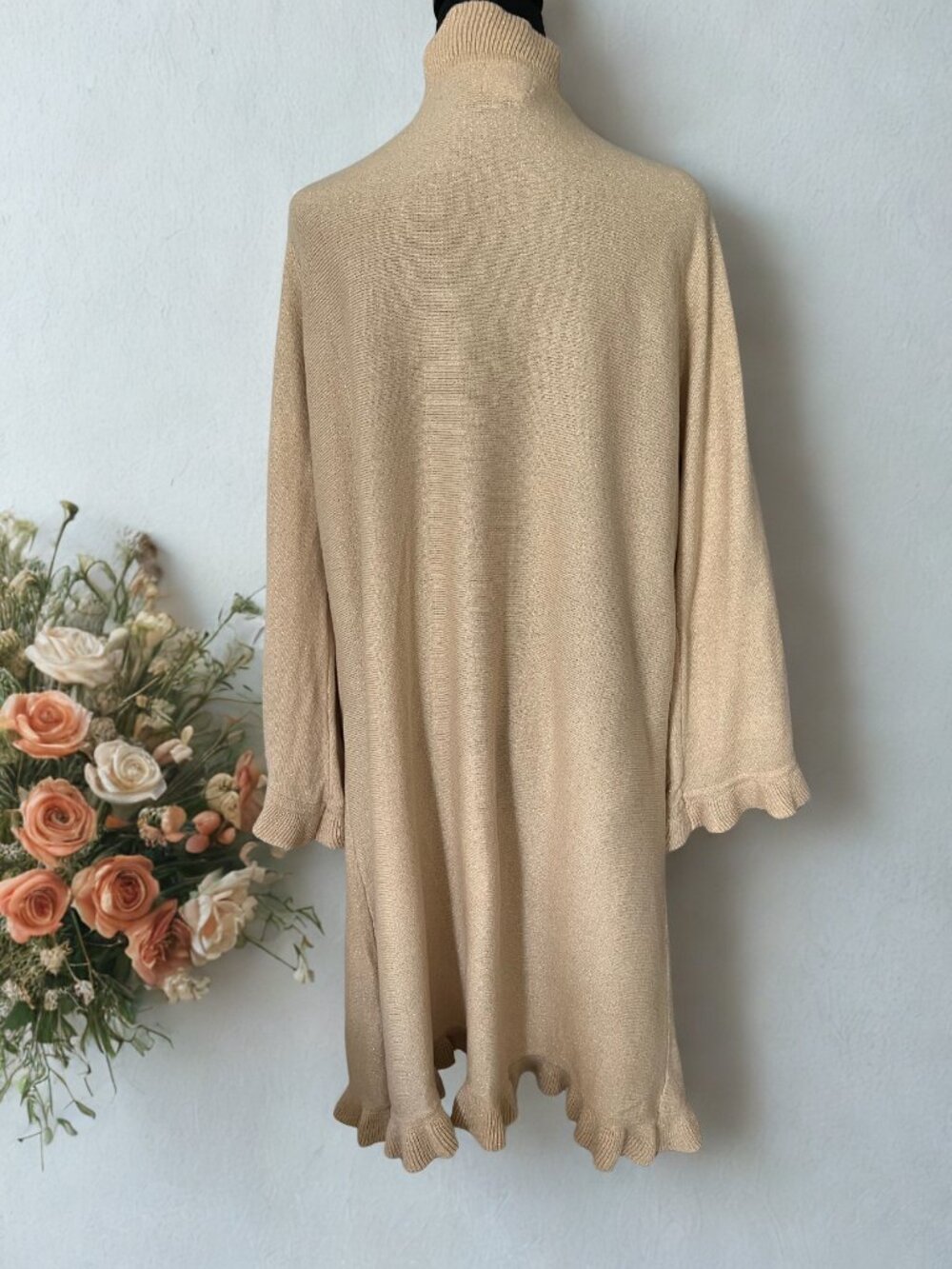 Gold Ruffle Trim Sweater - Picture 3 of 4